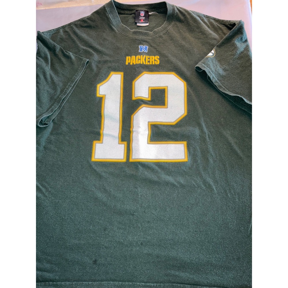 Aaron Rodgers Green Bay‎ Packers NFL Football T-Shirt Number 12 Extra Large